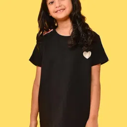 Anthrilo Girls Black Summer Heart Top-image-93