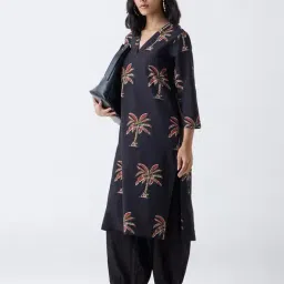 Utsa by Westside Black Harem-Style Cotton Pants image 3