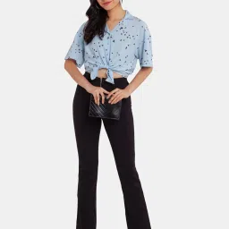 Zink London Blue Printed Shirt image 4