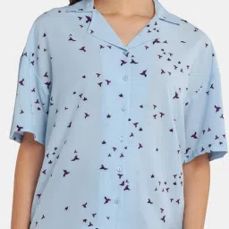 Zink London Blue Printed Shirt image 5