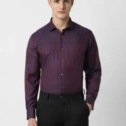 Van Heusen Purple Regular Fit Texture Shirt-image-67