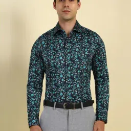 Allen Solly Black Cotton Slim Fit Printed Shirt-picture-32
