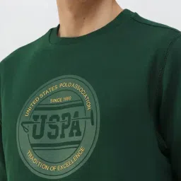 U.S. Polo Assn. Green Cotton Regular Fit Embroidered Sweatshirt image 5