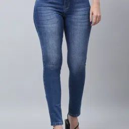 Cantabil Blue Cotton Skinny Fit Mid Rise Jeans-picture-30