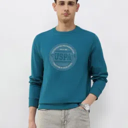 U.S. Polo Assn. Blue Cotton Regular Fit Embroidered Sweatshirt-picture-33