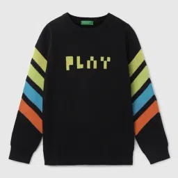 United Colors of Benetton Kids Boy's Regular Fit Crew Neck Striped Sweater-picture-48