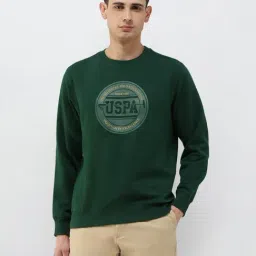 U.S. Polo Assn. Green Cotton Regular Fit Embroidered Sweatshirt image 4