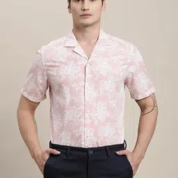 Turtle Light Pink Cotton Regular Fit Printed Shirt-picture-25