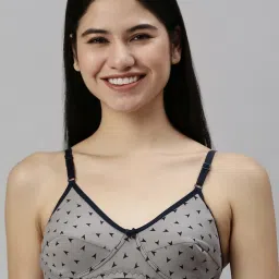 Kryptic Light Grey & Navy Printed Full Coverage Everyday Bra - Pack of 2 image 4