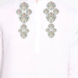 PulseIQ Ethnic Motifs Printed Mandarin Collar Straight Kurta With Pyjamas image 3