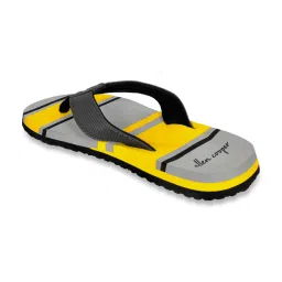 Allen Cooper Men's Grey & Yellow Flip Flops image 5