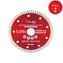 Yuri 111 Turbo Marble Cutting Blade Diameter 5 inch (125 mm) x 22.23 mm Bore Size for Marble and Granite (Pack of 2) image 2