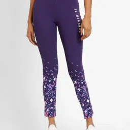 Forever 21 Purple Printed Sports Leggings-image-57