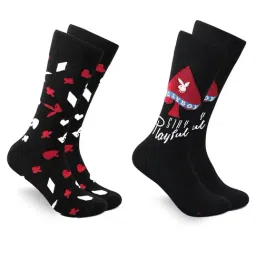 BALENZIA Black Printed Socks - Pack of 2-picture-11