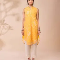 Daali Yellow Regular Fit Printed Kurtas image 5