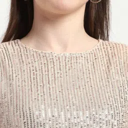 R&B Beige Polyester Embellished Top image 5