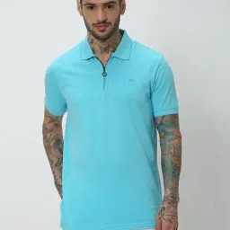 Mufti Aqua Slim Fit Textured Polo T-Shirt-picture-14