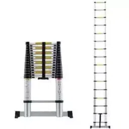 Bigapple 150kg 14 Step 4.1m Telescopic Aluminium Folding Step Ladder, BA-4.1M-TELESCOPIC image 1