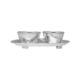 Sri Jagdamba Pearls 0.8 Silver Haldi Kumkum Plate image 4