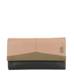 Baggit Black Color Block Tri-Fold Wallet for Women-picture-47