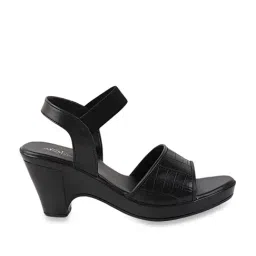The White Pole Women's Black Ankle Strap Sandals-picture-17