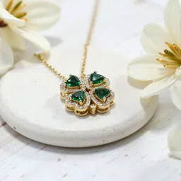 MRIDU ESSENTIALS Stainless Steel Gold-Plated Cubic Zirconia Studded Magnet Heart Necklace image 4