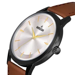 WROGN Men Leather Straps Reset Time Analogue Watch HOBWRG0440 image 3