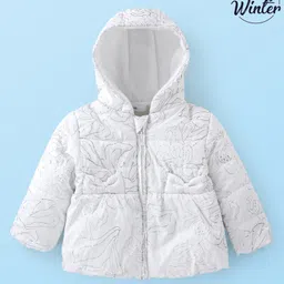 Babyoye Full Sleeves Floral Printed Hooded Jacket - White-picture-19