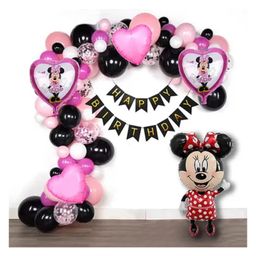 Bubble Trouble Mini Mouse Foil Balloon Set, Happy Birthday Cut Banner, & More for Girls, & Kids Indoor & Outdoor - Pack of 46-picture-4