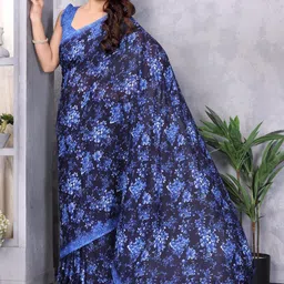 MAHALASA Floral Pure Georgette Saree image 4