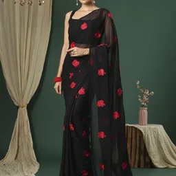KALINI Women Embroidered Geometric Printed Saree-picture-29