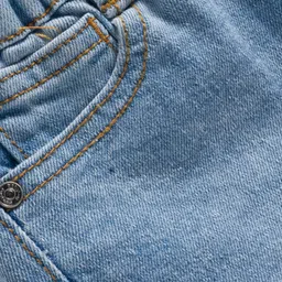 Babyhug Denim Full Length Washed Jeans With Stretch - Light Blue image 3