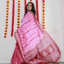 HERE&NOW Ethnic Motifs Pure Cotton Bagru Saree image 5