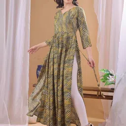 TextileNow Women Leheriya Printed Leheriya Daily Anarkali Kurta image 3