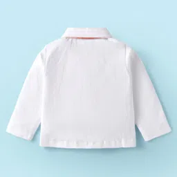 ToffyHouse Interlock Knit Solid Colour T-Shirt & Checkered Dungaree - White image 4