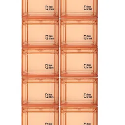 House of Quirk Shoe Organizer Shoe Storage Boxes Large Shoe Boxes with Magnetic Door Clear Stackable Plastic Shoe Containers Pack of 8 - Beige image 4