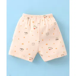 Tango Interlock Knit Half Sleeves Night Suit With Polar Animals & Snowman Print - Cream image 5