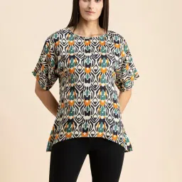 Moomaya Light Yellow Printed Top-picture-32