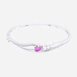 Fida Amercian Diamond Ruby Silver-Plated Bangle-style Bracelet for Women image 4