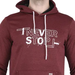 Rock.it Maroon Regular Fit Printed Hooded Sweatshirt image 4