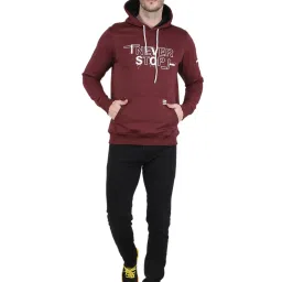 Rock.it Maroon Regular Fit Printed Hooded Sweatshirt image 5