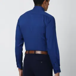 Van Heusen Blue Cotton Regular Fit Self Pattern Shirt image 2