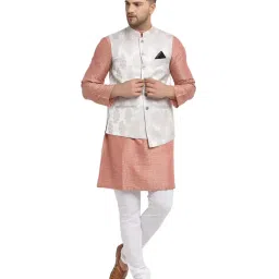 NEUDIS Light Grey Printed Nehru Jacket image 5