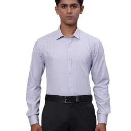 Park Avenue Blue Slim Fit Striped Shirt-picture-24