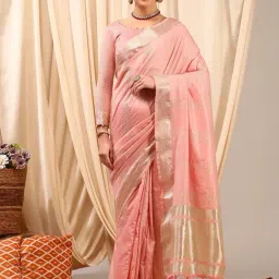 Saree Mall Pink Woven Sarees With Unstitched Blouse-image-48