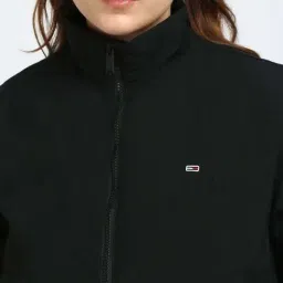 TOMMY HILFIGER Black Plain Puffer Jacket image 4