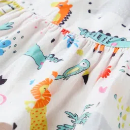 The Souled Store Girls White Cotton Printed Regular Fit Skirts image 4