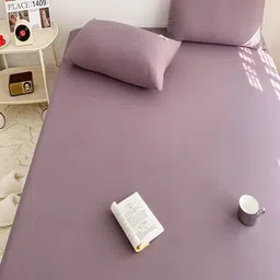 JC HOME Purple 140 TC King Bedsheet - 1.80 m x 2 m image 2