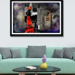 999store Black & Red Abstract Lady Canvas Painting-picture-10