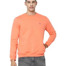Allen Solly Orange Cotton Regular Fit Sweatshirt-picture-0